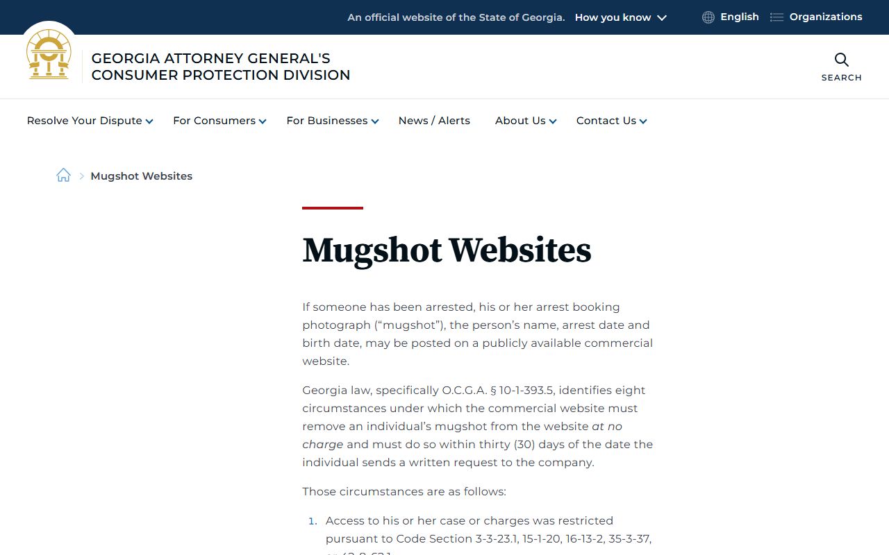 Lincoln County jail mugshots and Georgia commercial mugshot removal law